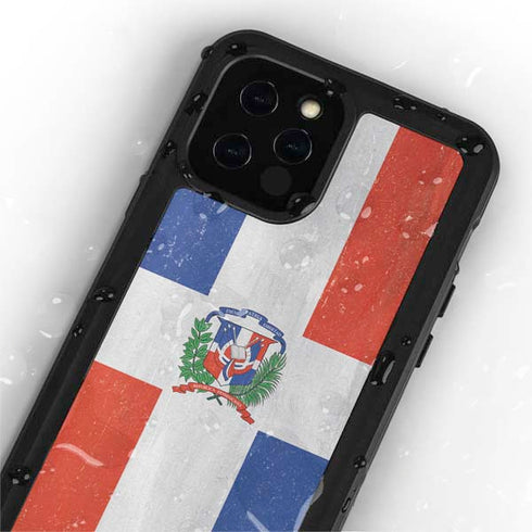 Dominican Republic Flag Distressed iPhone 12 Pro Waterproof Case